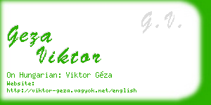 geza viktor business card